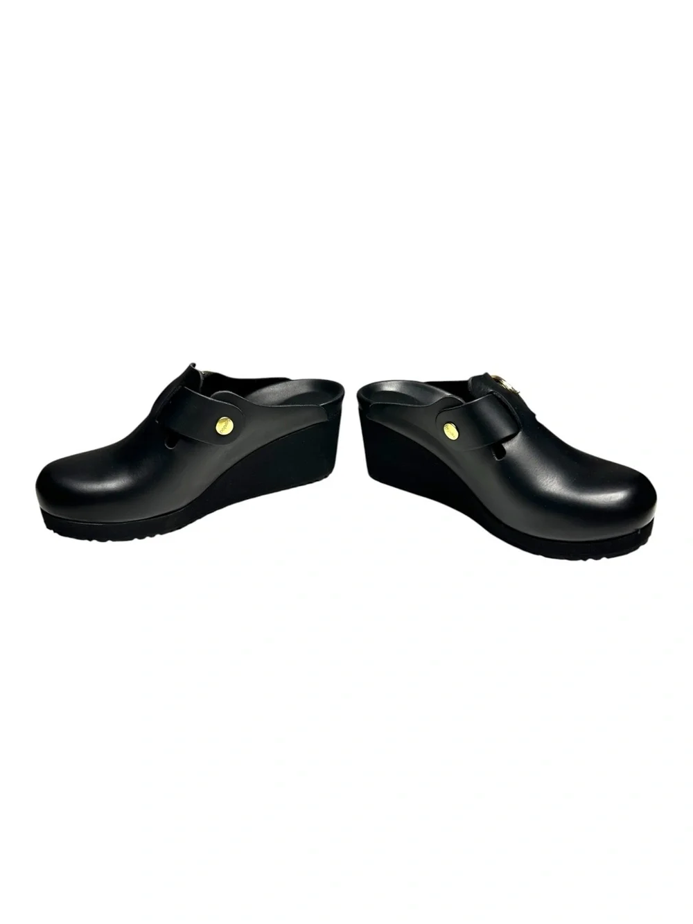 Birkenstock Fanny Ring Buckle Black Leather Platform Clogs EU 37 Medium / Narrow - Picture 2 of 12